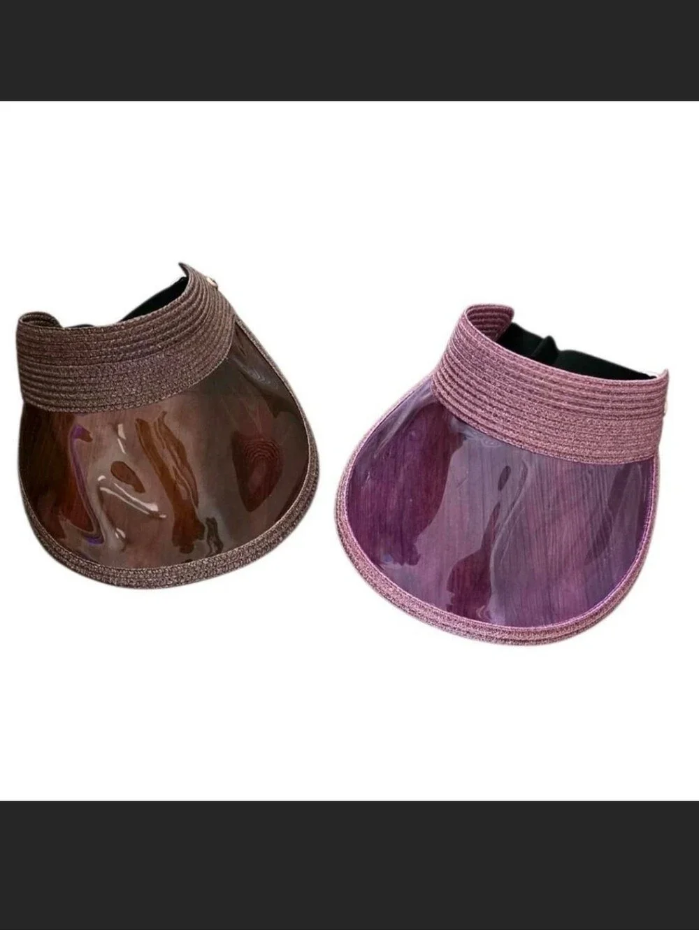Y2K Sun Visor Hat Purple and Brown Set Beachwear
